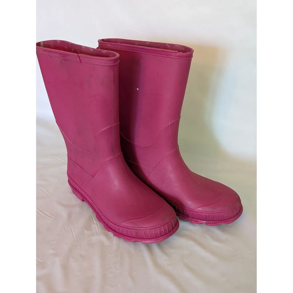 Olive & Edie Kids Rain Boots Magenta Pink Waterproof Rubber Size 5 6676779